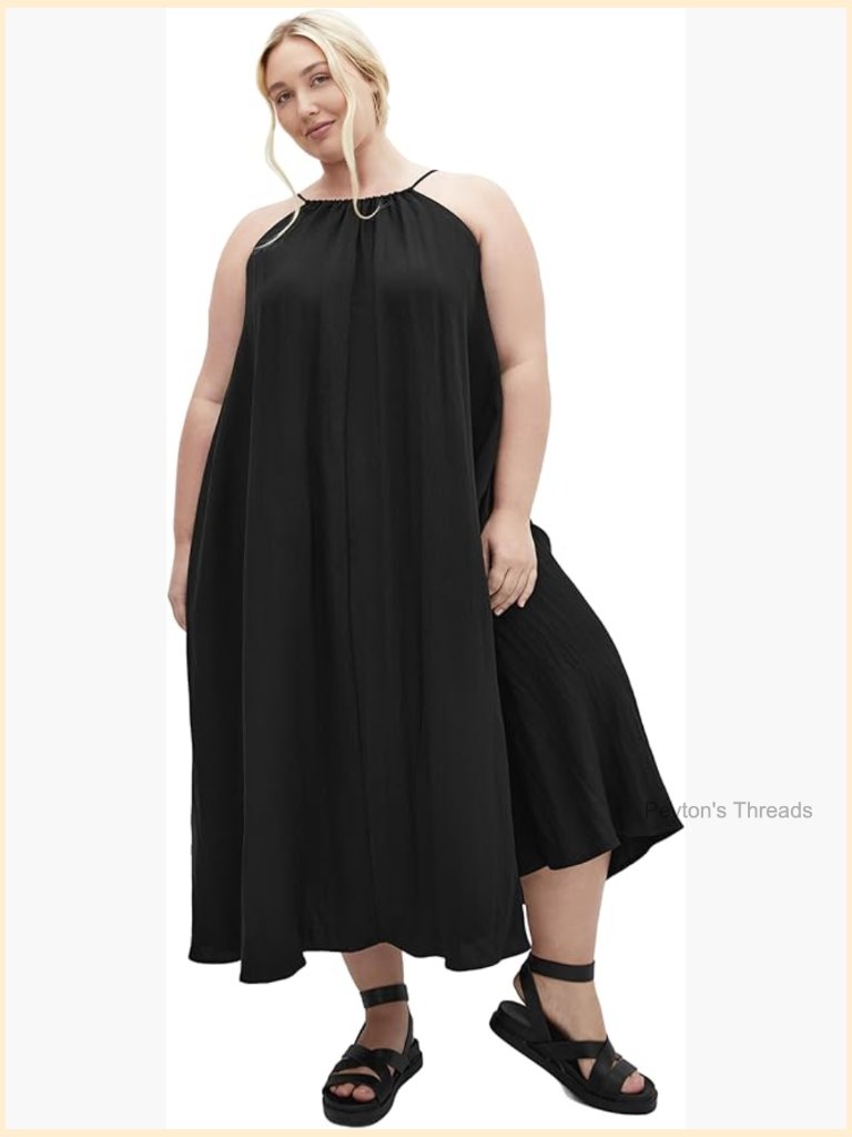 High Neck Sleeveless Maxi Dress With Pockets